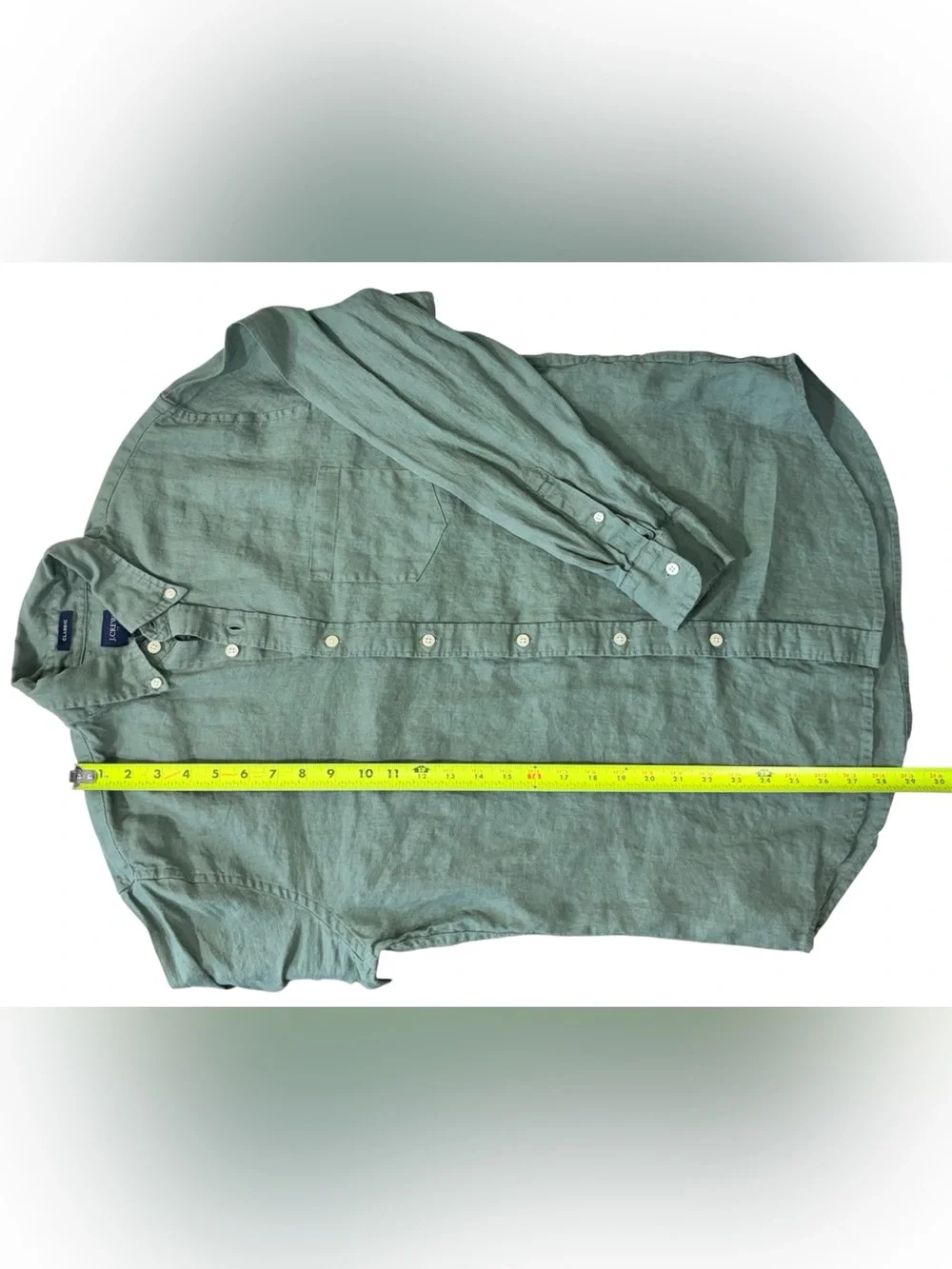 J. Crew Sage Green Button-Down Linen Shirt | Men’s M